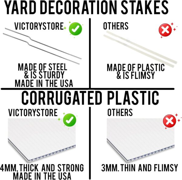 VictoryStore Yard Sign Outdoor Lawn Decorations: Kicked Cancers Butt Yard Letters, Cancer Awareness Yard Signs 12pcs Includes Stakes (Orange 19383) - Image 6