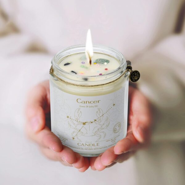 Cancer Gifts for Women, Zodiac Sign Cancer Candles, June July Birthday Gifts for Women,Scented Crystal Candles Birthday Gifts for Women, Sister Zodiac Gift - Image 5