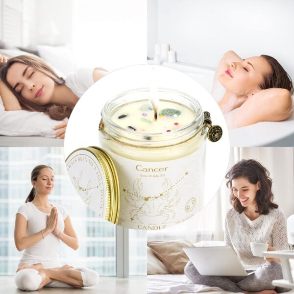 Cancer Gifts for Women, Zodiac Sign Cancer Candles, June July Birthday Gifts for Women,Scented Crystal Candles Birthday Gifts for Women, Sister Zodiac Gift - Image 6
