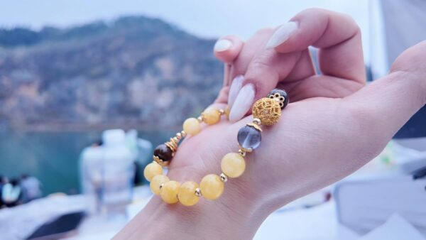 Daoist Blessed Citrine Wealth Bracelet for Women - Feng Shui Bracelet for Good Luck, Positive Energy, Money Attraction, Birthday Gifts (Natural Gemstone Jewelry) - Image 5