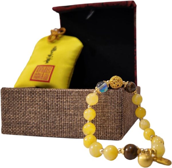 Daoist Blessed Citrine Wealth Bracelet for Women - Feng Shui Bracelet for Good Luck, Positive Energy, Money Attraction, Birthday Gifts (Natural Gemstone Jewelry) - Image 8