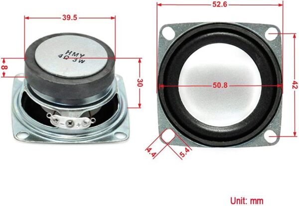Gikfun 2" 4Ohm 3W Full Range Audio Speaker Stereo Woofer Loudspeaker for Arduino (Pack of 2pcs) EK1725 - Image 3