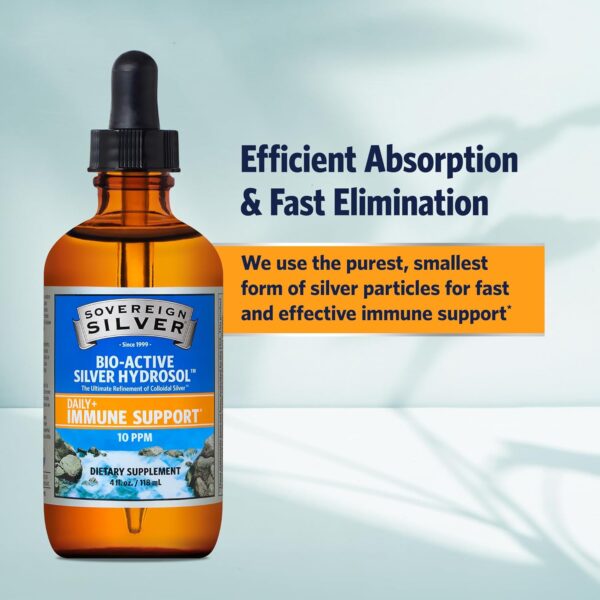 Sovereign Silver Immune Support - Colloidal Silver Mineral Supplement – Liquid Bio-Active Silver Hydrosol - 10ppm - 4oz (118mL) Dropper - Image 4