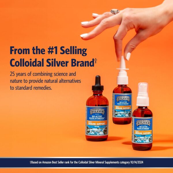 Sovereign Silver Immune Support - Colloidal Silver Mineral Supplement – Liquid Bio-Active Silver Hydrosol - 10ppm - 4oz (118mL) Dropper - Image 6