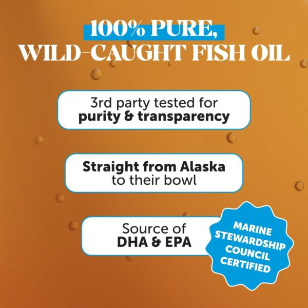 PetHonesty Omega 3 Fish Oil Supplement for Dogs & Cats (32oz), Wild Caught Omega 3 Fish Oil for Skin and Coat Health, Supports Shedding, Skin & Coat, Immunity, Joint, Brain & Heart, EPA + DHA - Image 3