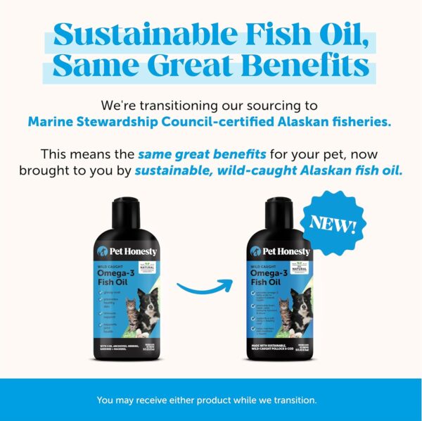 PetHonesty Omega 3 Fish Oil Supplement for Dogs & Cats (32oz), Wild Caught Omega 3 Fish Oil for Skin and Coat Health, Supports Shedding, Skin & Coat, Immunity, Joint, Brain & Heart, EPA + DHA - Image 4