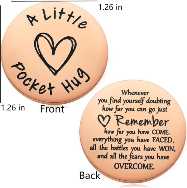 MIXJOY Little Pocket Hug Keepsake Long Distance Gifts for Friends BFF Bestie, Encouragement Cancer Survivor Recovery Gifts, Thinking of You Token, Double Sided - Image 6