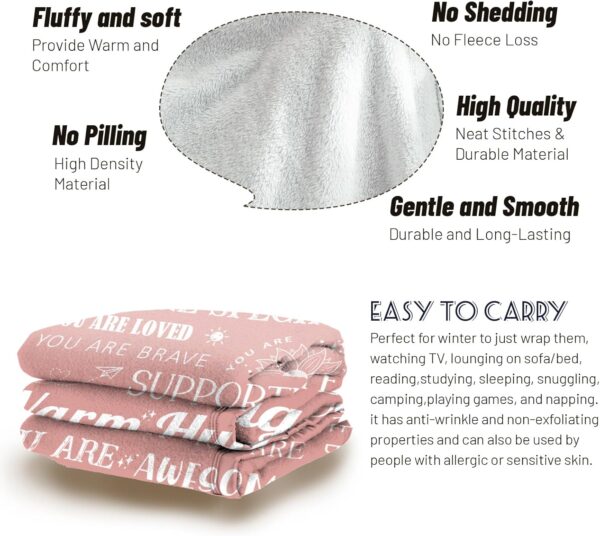 Get Well Blanket, Breast Cancer Gifts for Women, Get Well Soon Gift for Mom Sister Friend Coworker, Feel Better After Surgery Gifts, Mental Health Inspirational Healing Blanket - Image 3