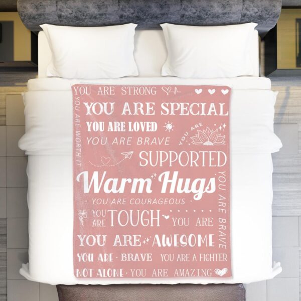 Get Well Blanket, Breast Cancer Gifts for Women, Get Well Soon Gift for Mom Sister Friend Coworker, Feel Better After Surgery Gifts, Mental Health Inspirational Healing Blanket - Image 5