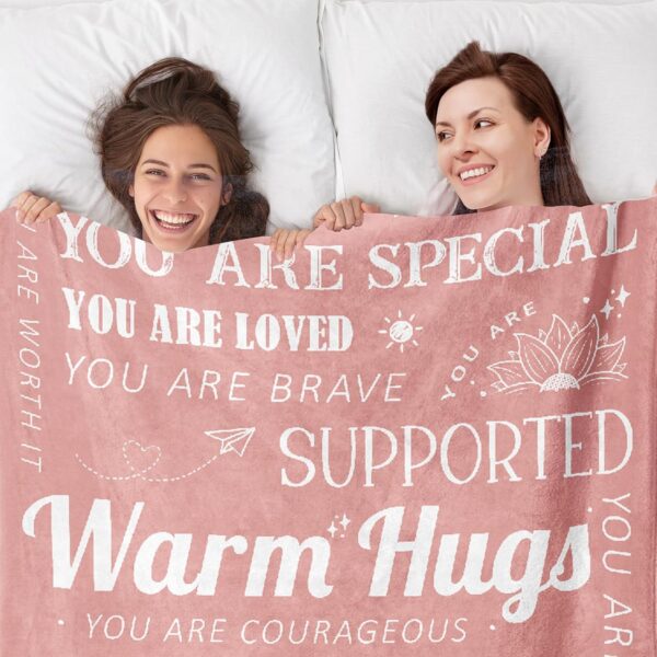 Get Well Blanket, Breast Cancer Gifts for Women, Get Well Soon Gift for Mom Sister Friend Coworker, Feel Better After Surgery Gifts, Mental Health Inspirational Healing Blanket - Image 6