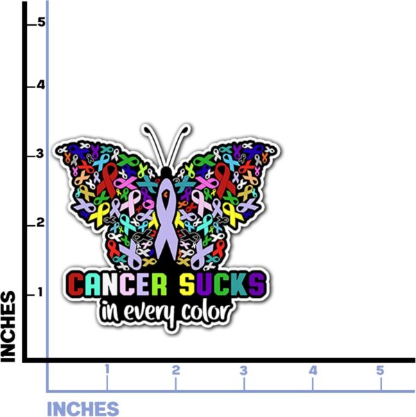 Pack 4PCS Cancer Sucks in Every Color Stickers Cancers Ribbons Waterproof Vinyl Decals Decor Laptop Water Bottle Phone Skateboard Bumper Car Bike Gifts Christmas Men Women - Image 4