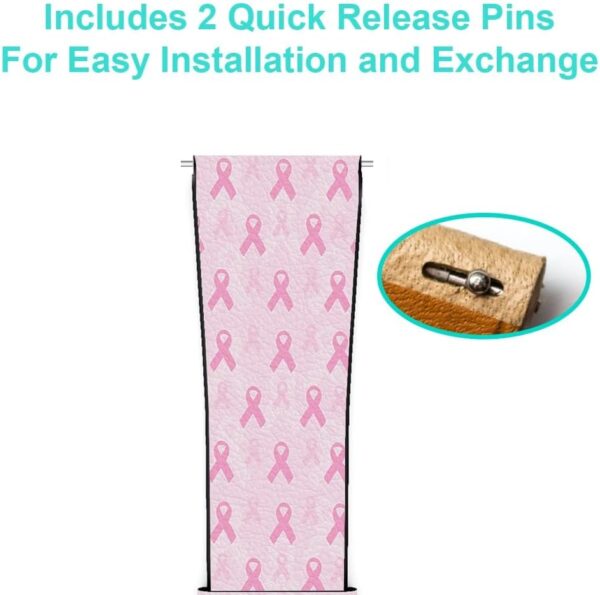 Compatible with Samsung Galaxy Watch 6 / Classic, Galaxy Watch 5 / PRO, Galaxy Watch 4 Classic, Leather Watch Band (Breast Cancer Awareness Pink Ribbon) Smartwatch Strap Bracelet - Image 6