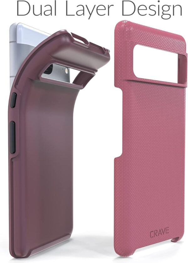 Crave Dual Guard for Google Pixel 7 Case, Shockproof Protection Dual Layer Case for Google Pixel 7 - Berry - Image 4
