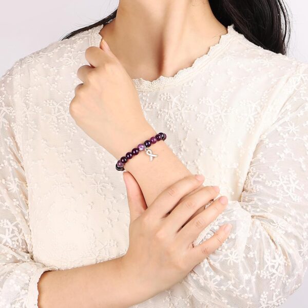 Cancer Care Gifts for women,Natural Stone Healing Crystal Bracelets Encouragement Gifts for Women Man Girls Best Friend Sister - Image 4
