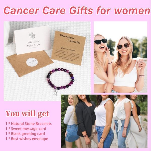 Cancer Care Gifts for women,Natural Stone Healing Crystal Bracelets Encouragement Gifts for Women Man Girls Best Friend Sister - Image 5