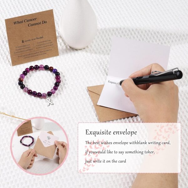 Cancer Care Gifts for women,Natural Stone Healing Crystal Bracelets Encouragement Gifts for Women Man Girls Best Friend Sister - Image 6