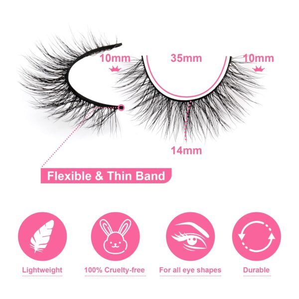 Newcally Natural Look Lashes Mink 3D Volume Wispy False Eyelashes Short Light Volume Fake Eye Lashes Pack 14 Pairs Reusable Soft Faux Mink Eyelashes - Image 4