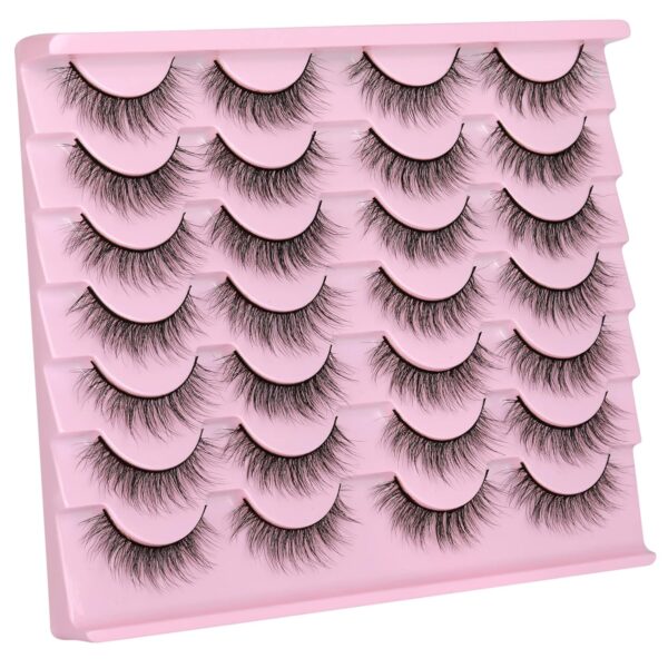 Newcally Natural Look Lashes Mink 3D Volume Wispy False Eyelashes Short Light Volume Fake Eye Lashes Pack 14 Pairs Reusable Soft Faux Mink Eyelashes - Image 9
