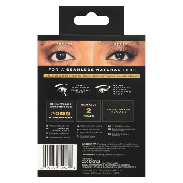 Eylure Underlash Press On Pre-Glued Lash Clusters, 30 Count (Includes Applicator, No Glue Needed, Up to 5 Applications) - Image 7