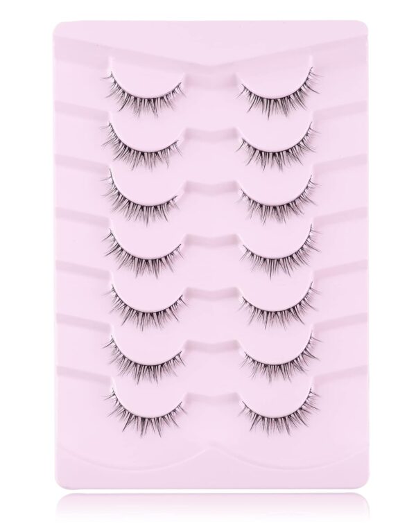 Onlyall Natural Lashes Short Eyelashes Wispy Lashes Natural Look Soft False Eyelashes False Eye Lashes Faux Mink Eyelashes 7 Pairs D2 - Image 3