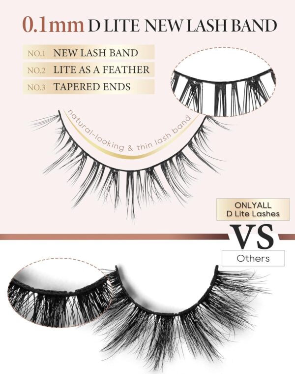 Onlyall Natural Lashes Short Eyelashes Wispy Lashes Natural Look Soft False Eyelashes False Eye Lashes Faux Mink Eyelashes 7 Pairs D2 - Image 6