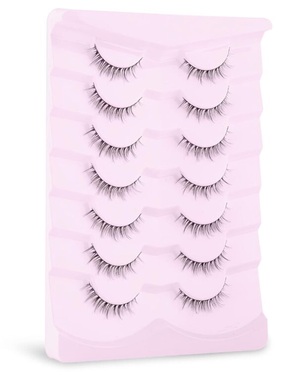 Onlyall Natural Lashes Short Eyelashes Wispy Lashes Natural Look Soft False Eyelashes False Eye Lashes Faux Mink Eyelashes 7 Pairs D2 - Image 8