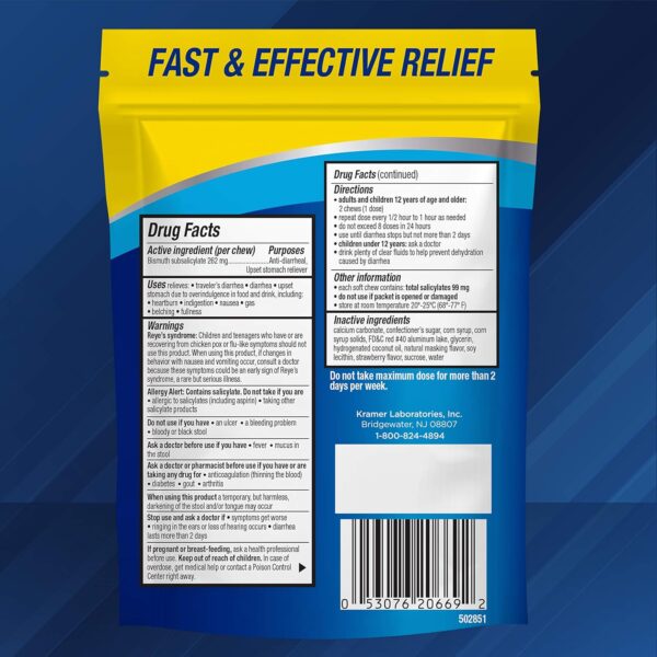 Kaopectate Soft Chews, Bismuth Subsalicylate, Anti-Diarrheal and Upset Stomach Reliever - 24 Count - Image 8