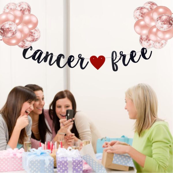 Black Glitter Cancer Free Banner, Adventure Awaits Party, Cancer Theme, Cancer Survivor Party Decorations (Pre-Strung) - Image 4