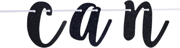 Black Glitter Cancer Free Banner, Adventure Awaits Party, Cancer Theme, Cancer Survivor Party Decorations (Pre-Strung) - Image 6
