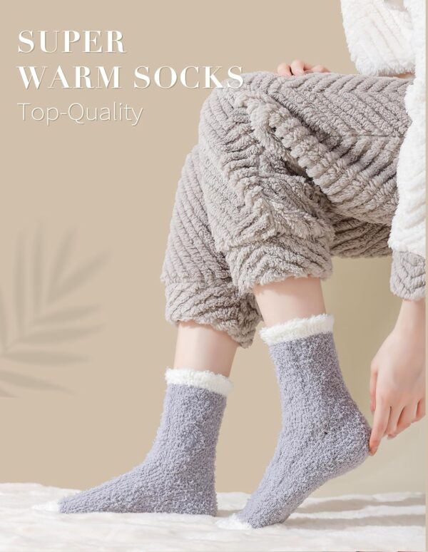 TEHOOK Warm & Cozy Gifts for Women, Fluffy Fuzzy Sock, Plush Sleeping Slipper Socks - Soft Warm Fabric - Image 3