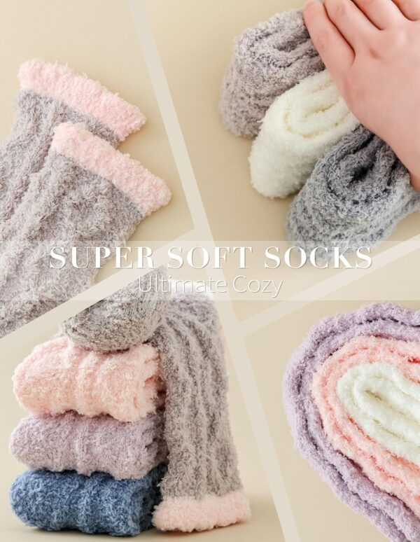 TEHOOK Warm & Cozy Gifts for Women, Fluffy Fuzzy Sock, Plush Sleeping Slipper Socks - Soft Warm Fabric - Image 5
