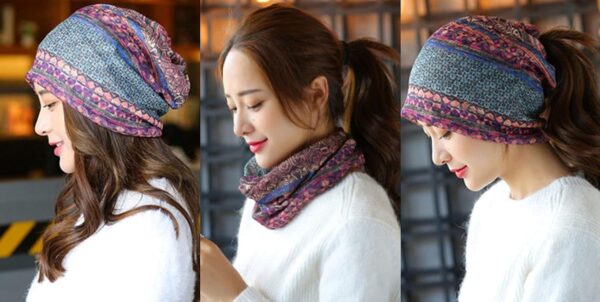 Women's Baggy Slouchy Beanie Chemo Hat Cap Scarf - Image 4