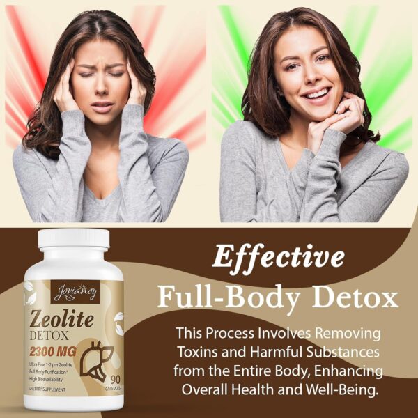 Zeolite Detox Capsules, Organic Activated Charcoal, Bentonite Clay, 1-2 µm Clinoptilolite, Maximum Absorption, Gut Liver Detox Cleanse Full Body for Women Men, 90 Capsules - Image 4