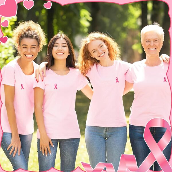 30 pcs Pink Ribbon Iron on Patches Breast Cancer Awareness Embroidered Sew Applique Repair Patch DIY Crafts for Women Girls Clothing Jacket Jeans Pants Dress Backpack Hat Decorations - Image 6