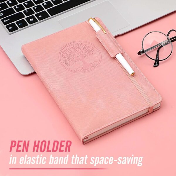 CAGIE Lined Journal Notebook for Women Hardcover Leather Journals for Writing, 256 Pages A5 Journaling Notebooks for Work Girls Diary, 5.7"x8.3", Pink - Image 6