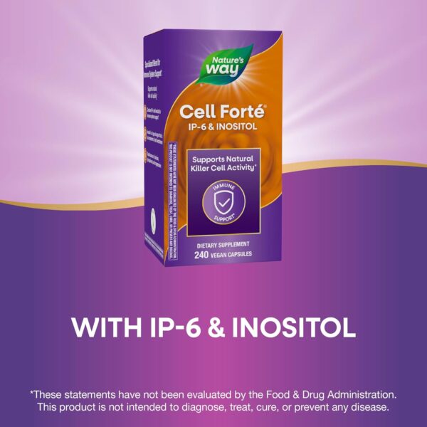 Nature's Way Cell Forté IP-6 & Inositol, Supports Natural Killer Cell Activity*, Immune Support*, with Calcium, Phosphorus & Magnesium, Gluten-Free, Vegan, 240 Capsules (Packaging May Vary) - Image 4