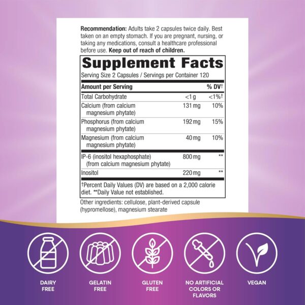 Nature's Way Cell Forté IP-6 & Inositol, Supports Natural Killer Cell Activity*, Immune Support*, with Calcium, Phosphorus & Magnesium, Gluten-Free, Vegan, 240 Capsules (Packaging May Vary) - Image 5