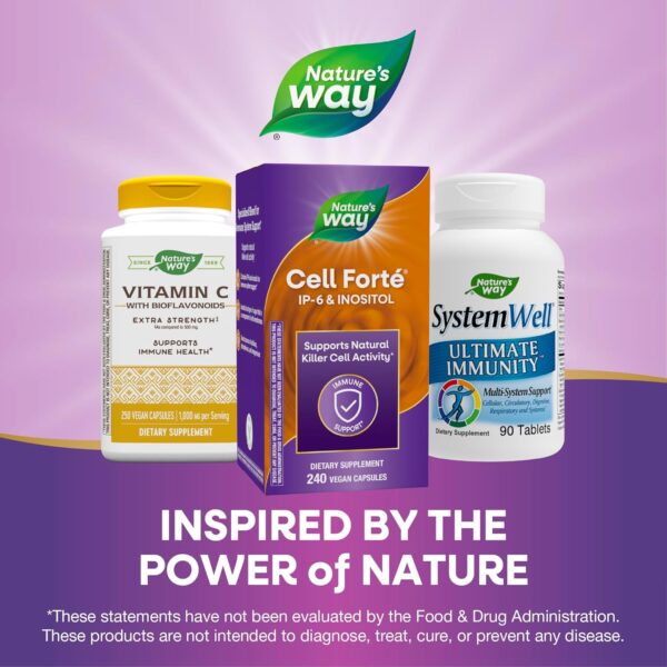 Nature's Way Cell Forté IP-6 & Inositol, Supports Natural Killer Cell Activity*, Immune Support*, with Calcium, Phosphorus & Magnesium, Gluten-Free, Vegan, 240 Capsules (Packaging May Vary) - Image 7