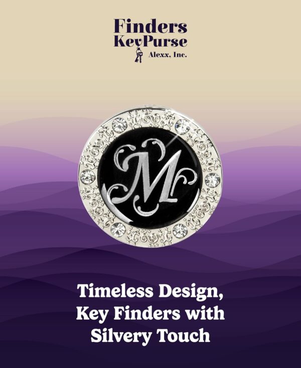 Women’s Bag Charm Key Finder, Car Keychain Hook, Cute Purse Organizer & Tote Bag Accessories, Gifts for Mom - Monogram Letter - Image 4