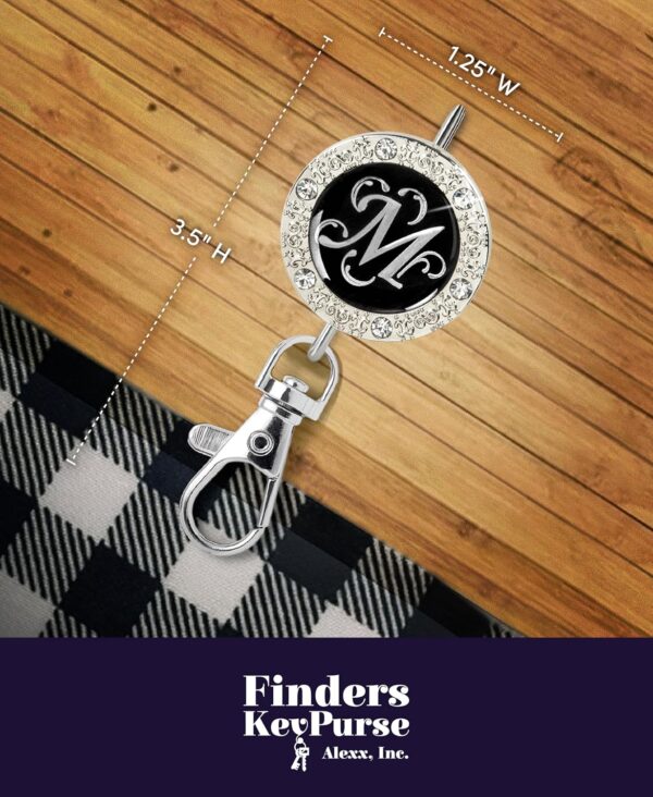 Women’s Bag Charm Key Finder, Car Keychain Hook, Cute Purse Organizer & Tote Bag Accessories, Gifts for Mom - Monogram Letter - Image 5