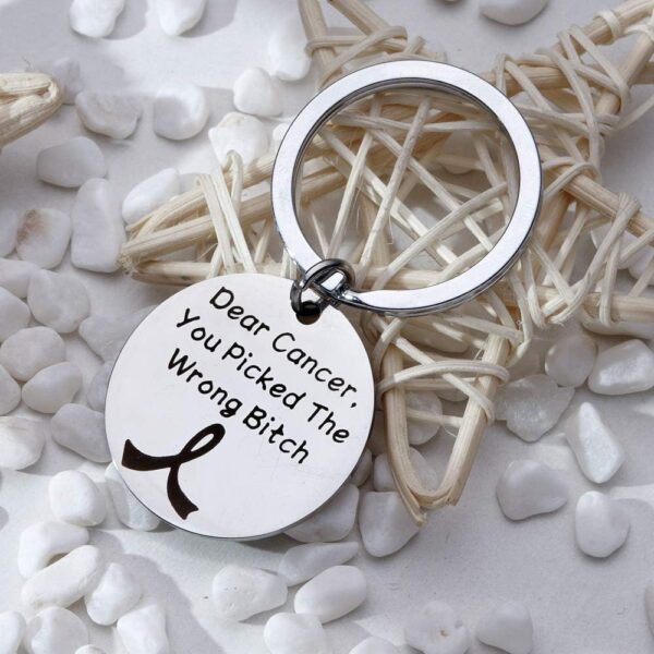 Cancer Awareness Keychain Dear Cancer Survivor Gift for Cancer Fighter Survivor - Image 4