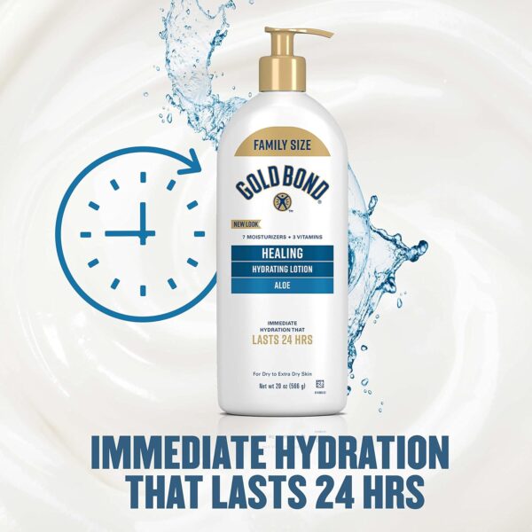Gold Bond Healing Hydrating Lotion, 20 oz., with Aloe, Moisturizes, Immediate 24-Hour Hydration - Image 5