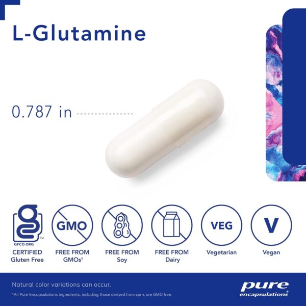 Pure Encapsulations L-Glutamine 500 mg - Supplement for Immune and Digestive Support, Gut Health and Lining, Metabolism, and Muscle Support* - with Free-Form L-Glutamine - 90 Capsules - Image 3