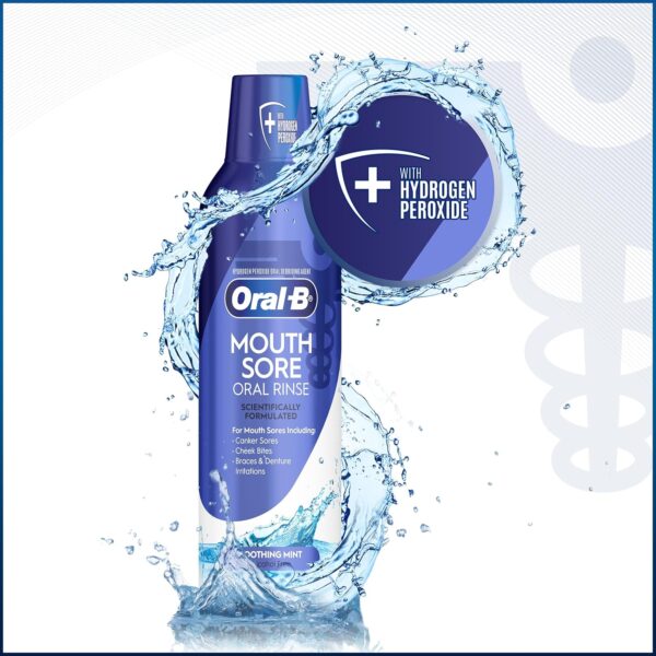 Oral-B Mouth Sore Mouthwash Special Care Oral Rinse, Hydrogen Peroxide Mouthwash, 16 fl oz, Mouthwash Alcohol Free - Image 3