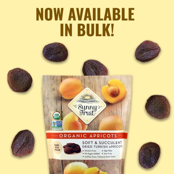 Sunny Fruit Soft Organic Turkish Dried Apricots, 2 Pound Bulk Bag | Healthy, Sweet Snack | ORGANIC, NON-GMO, VEGAN, HALAL, KOSHER, NO PRESERVATIVES, NO SUGAR ADDED - Image 6