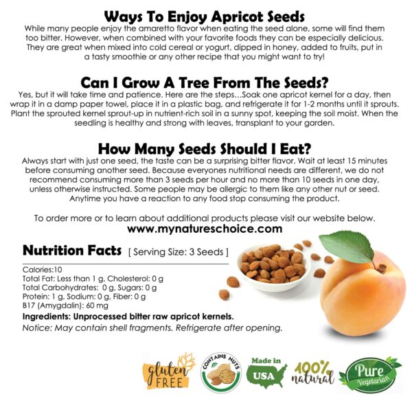 Apricot Seeds California Grown Bitter Raw 100% All Natural From Organic Farms 1 LB - Image 3