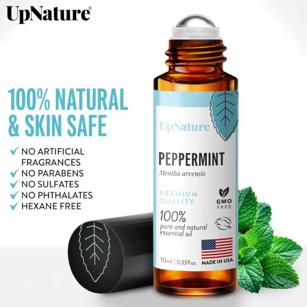 UpNature Peppermint Essential Oil Roll On - Natural Nausea Morning Sickness Relief for Pregnant Women - Pregnancy Must Haves Rollerball Roller - Image 3