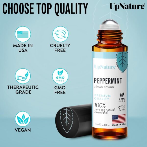 UpNature Peppermint Essential Oil Roll On - Natural Nausea Morning Sickness Relief for Pregnant Women - Pregnancy Must Haves Rollerball Roller - Image 6
