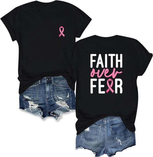 Breast Cancer Shirts for Women Breast Cancer Awareness Shirt Pink Ribbons Tee Tops