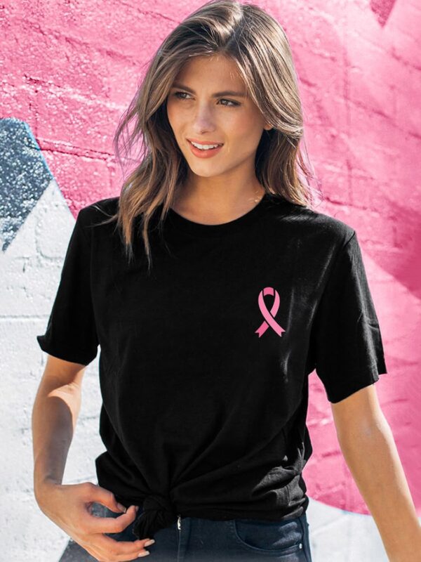 Breast Cancer Shirts for Women Breast Cancer Awareness Shirt Pink Ribbons Tee Tops - Image 5